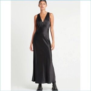 SIR the Label pure silk editta V-neck midi dress NWT